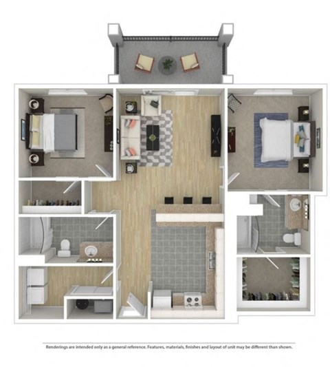 Floor plan for 2 beds, 2 baths, 1680 sqft